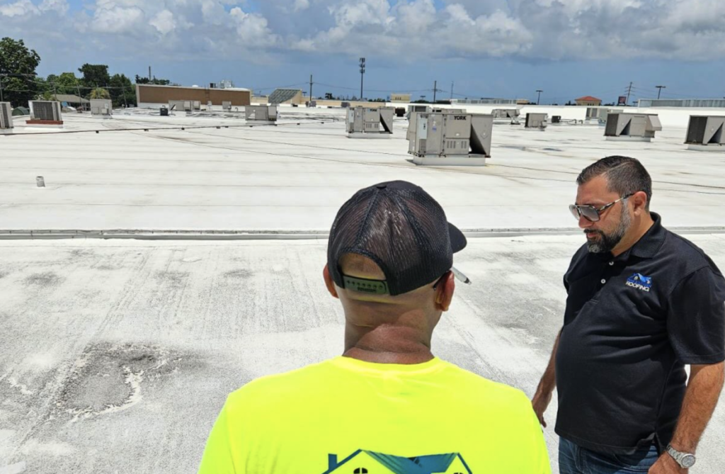 Commercial roof inspection.